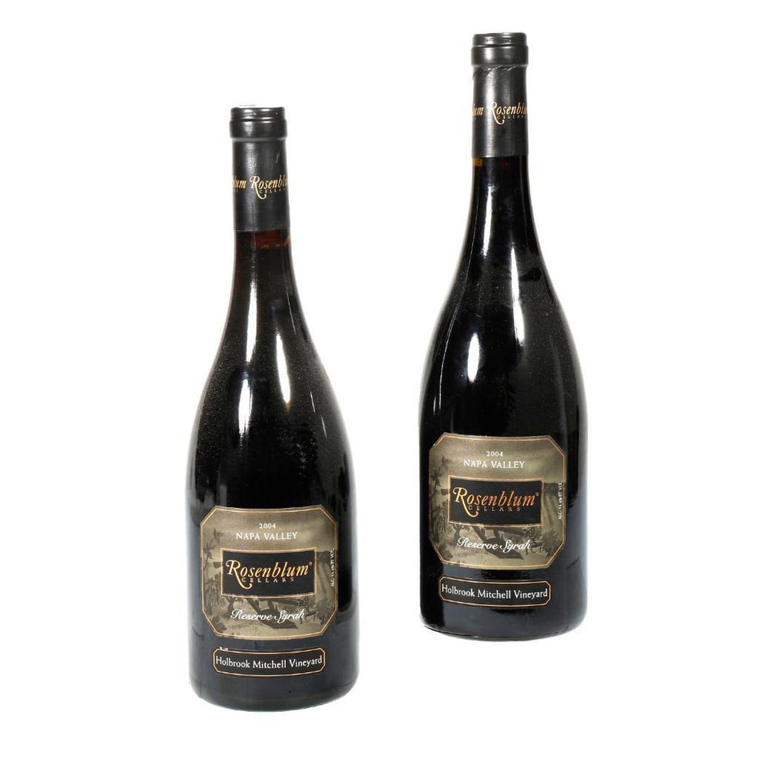Case Rosenblum Cellars Reserve Mitchell Vineyard Syrah 2004: Please note that Turner Auctions + Appraisals does not guarantee the condition of this estate wine as we are uncertain that this wine was previously stored in adequate climate controlled conditions. P