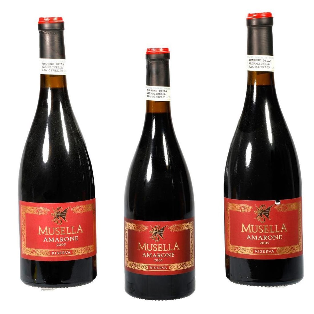 Lot of Musella Amarone Della Valipolicella Riserva 2005: Please note that Turner Auctions + Appraisals does not guarantee the condition of this estate wine as it is uncertain whether the wine was previously stored in adequate climate controlled conditions.