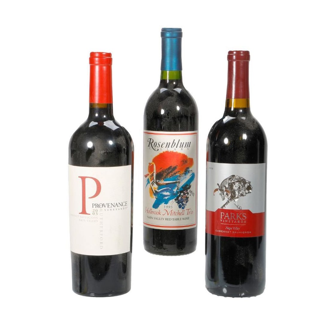 Case Rosenblum Cellars Mitchell Vineyards and Other Reds: Comprising (5) Rosenblum Cellars Mitchell Vineyard Trio red table wines with one each of 1994,1995, 1996 together with two of 1993 vintage; together with (3) other 2004 Rosenblum Cellars red