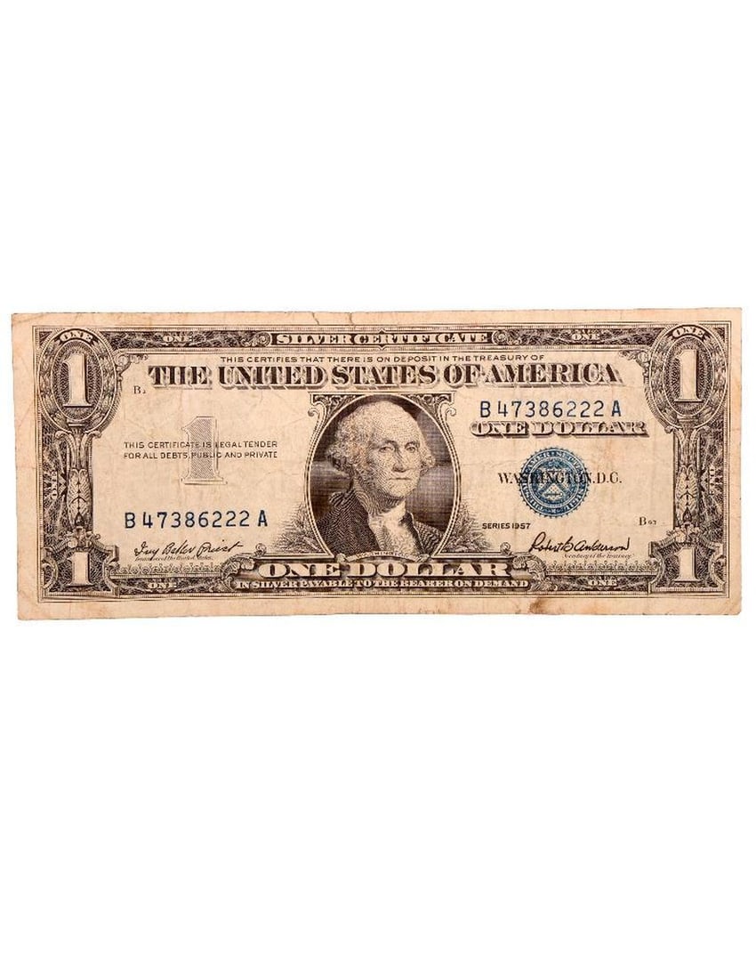 Silver Certificate 1957 One Dollar Bills (4) (1 of 8)
