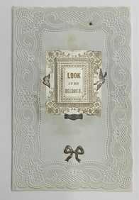 Vintage valentine card: mirror with “Look at my Beloved