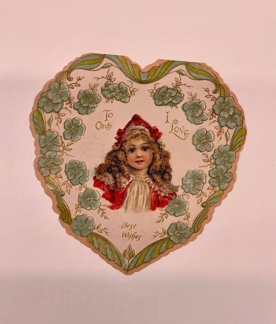 Vintage valentine card: “To the One I Love / Best Wishes" (1 of 1)