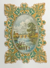 Valentine Card: bridge on river