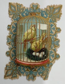 Valentine Card: birds in cage