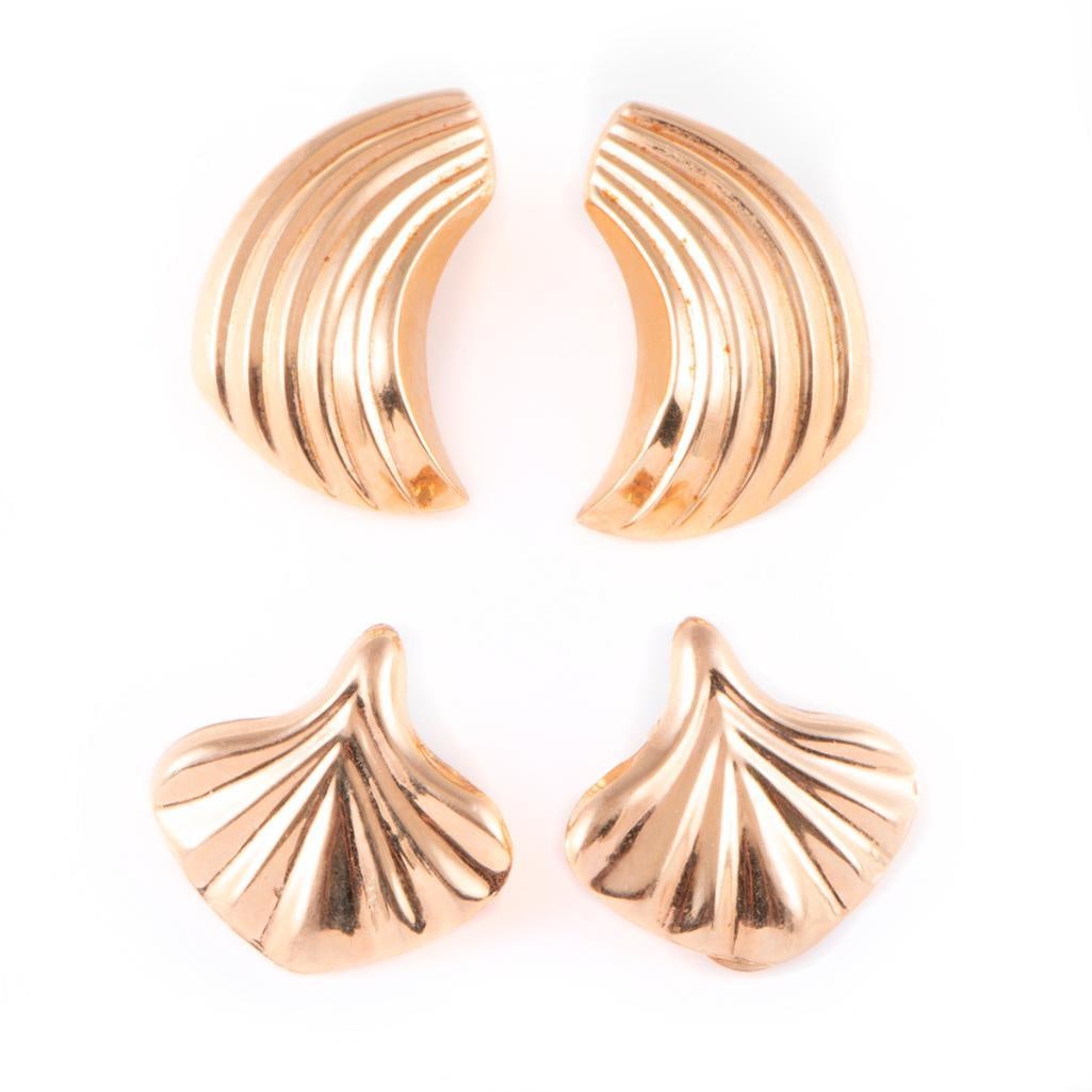 Two pairs of 14k gold clip earrings (1 of 2)