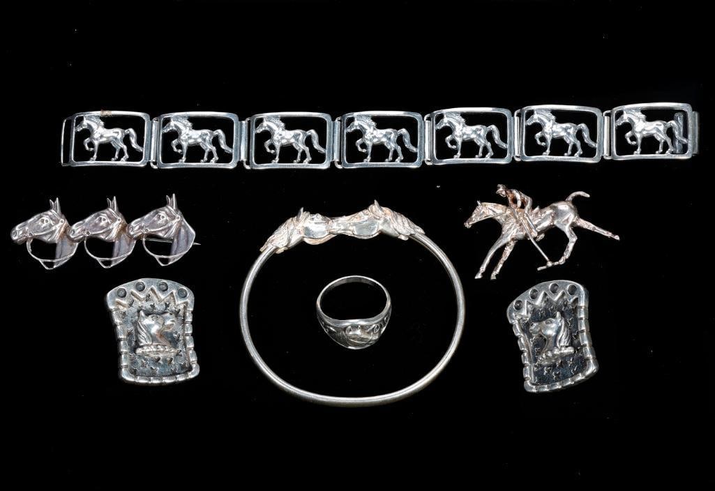 A group of horse motif silver jewelry (1 of 6)