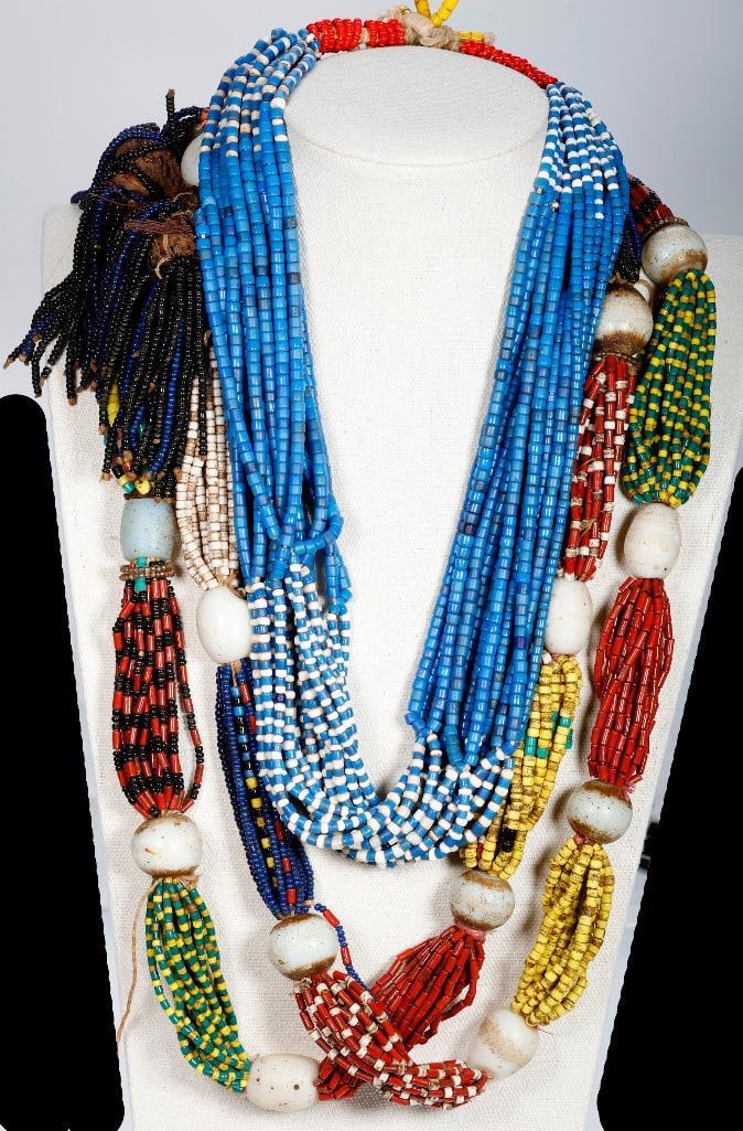 Two multi-strand trade bead necklaces (1 of 3)