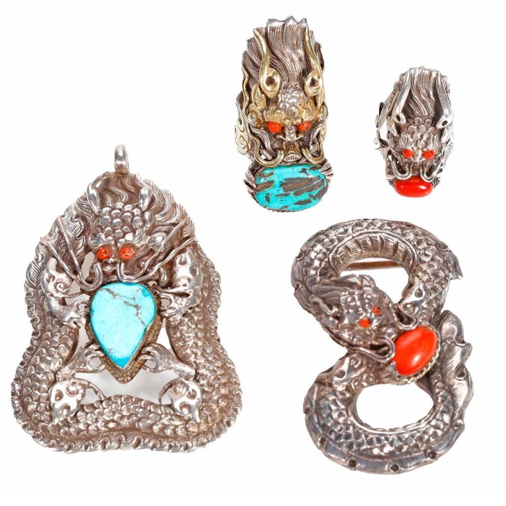 A group of stone and silver jewelry (1 of 2)