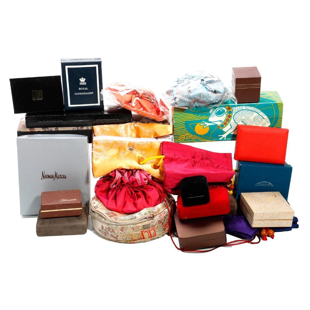 A group of jewelry boxes and pouches (1 of 2)