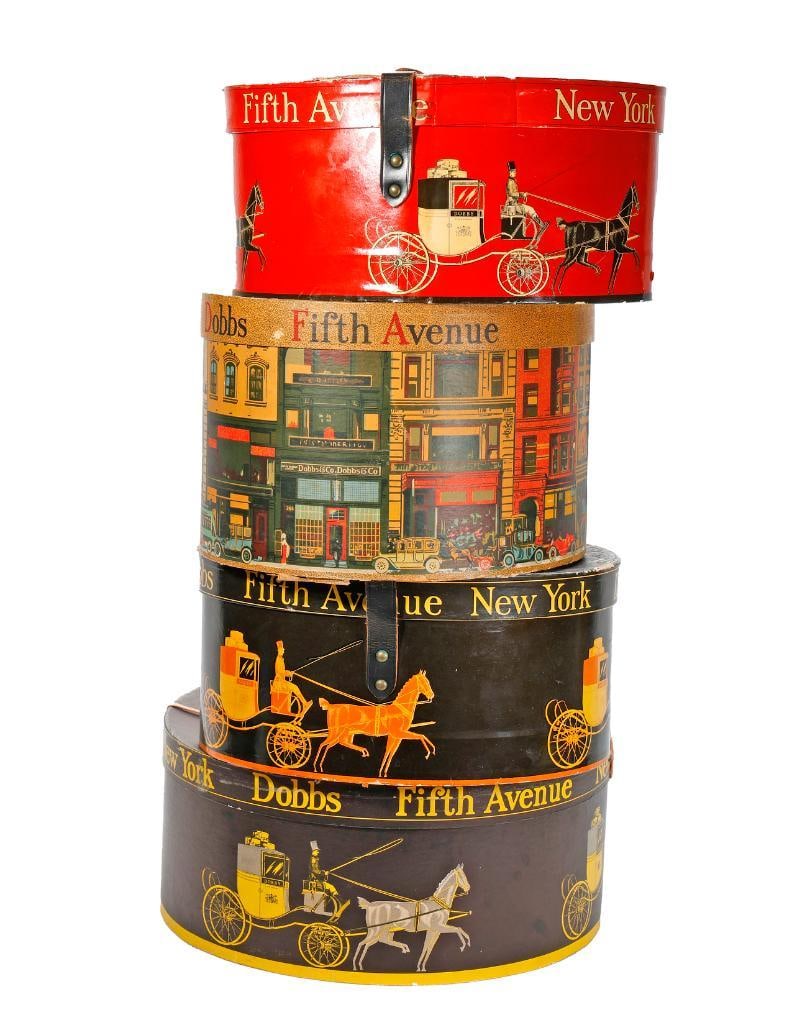Four Vintage Dobbs New York Hatboxes (1 of 3)