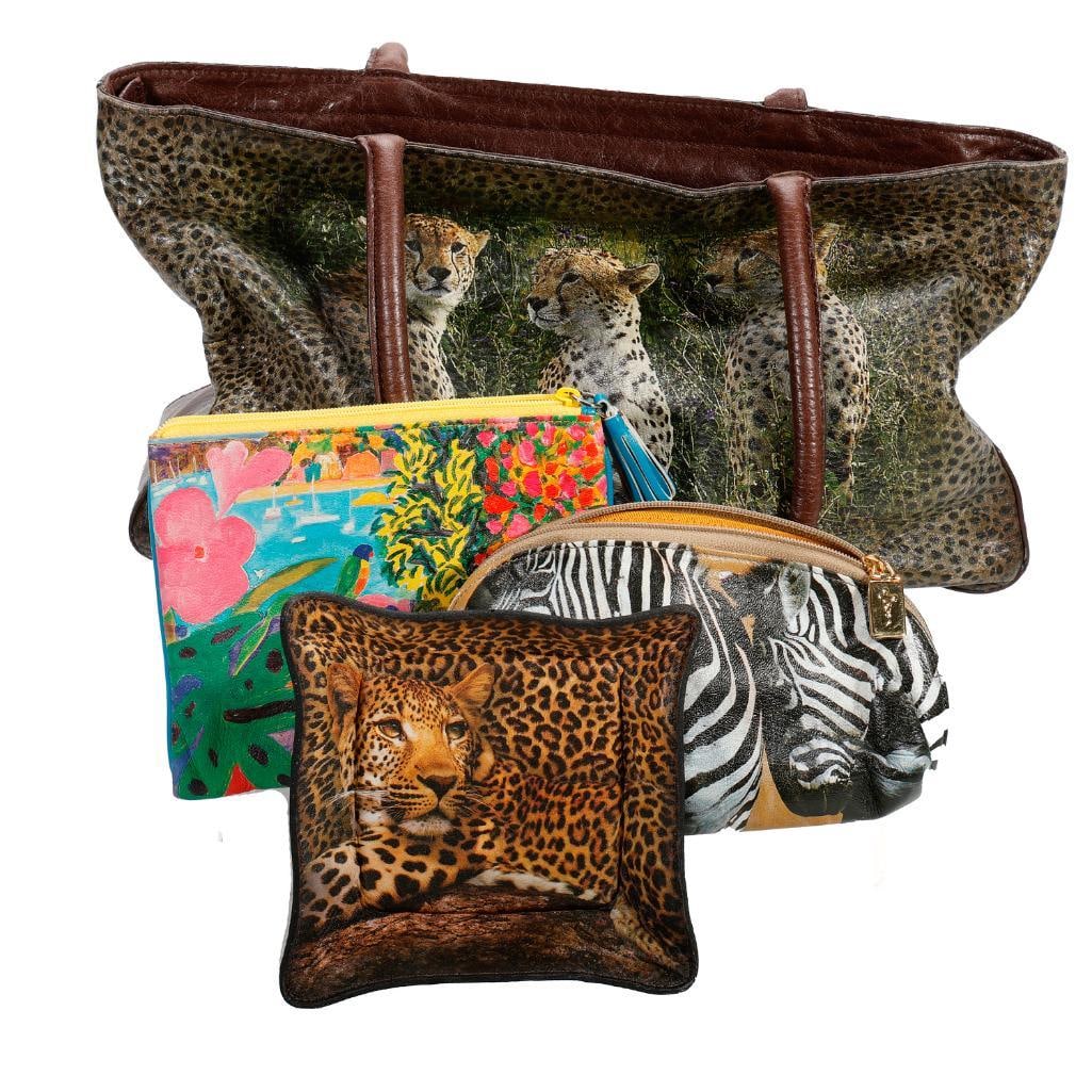 Icon, Los Angeles Leather Leopard Handbag, with Accessories (1 of 4)