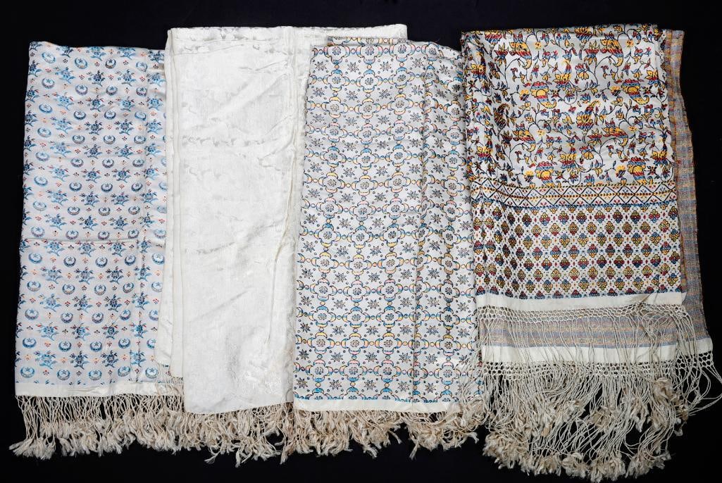 Four Vintage Silk Brocade Shawls (1 of 2)