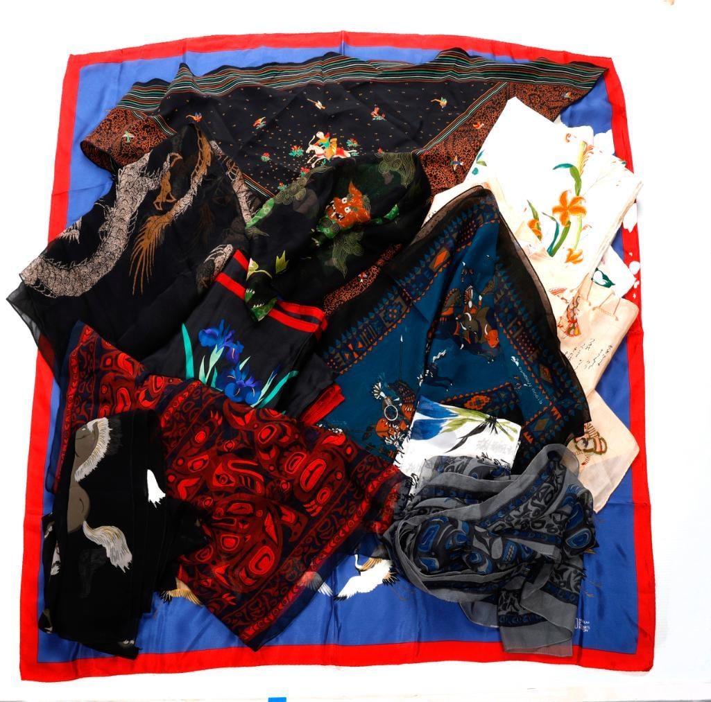 Assortment of Silk/Other Museum Scarves (11) (1 of 3)