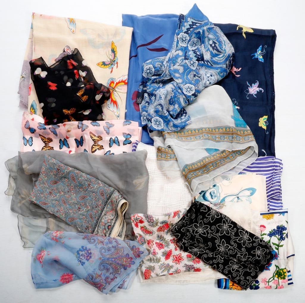 Assortment of Vintage Scarves (16), Butterflies/Paisley (1 of 2)