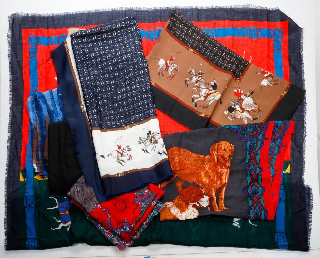Assortment of Vintage Scarves, Equestrian/Others (8) (1 of 3)