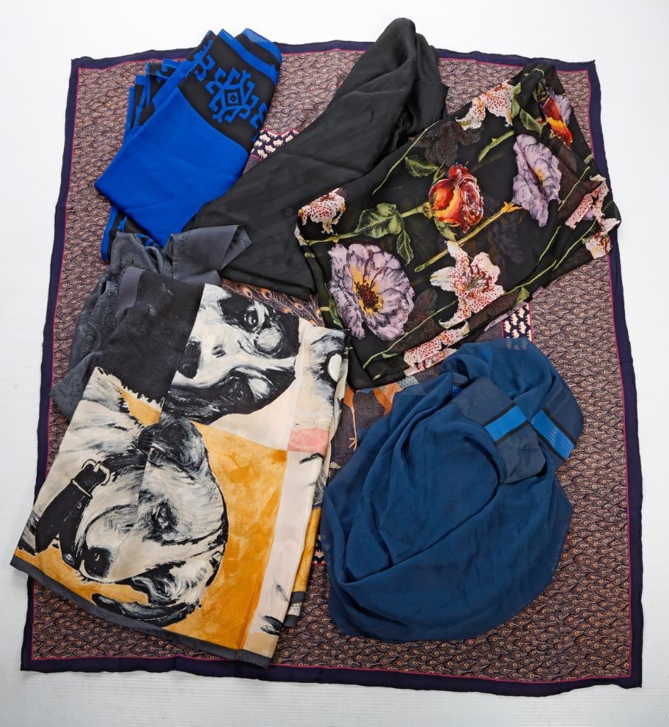 Assortment of Vintage Scarves/Wraps (8), Dogs/Paisley/Patterns (1 of 4)