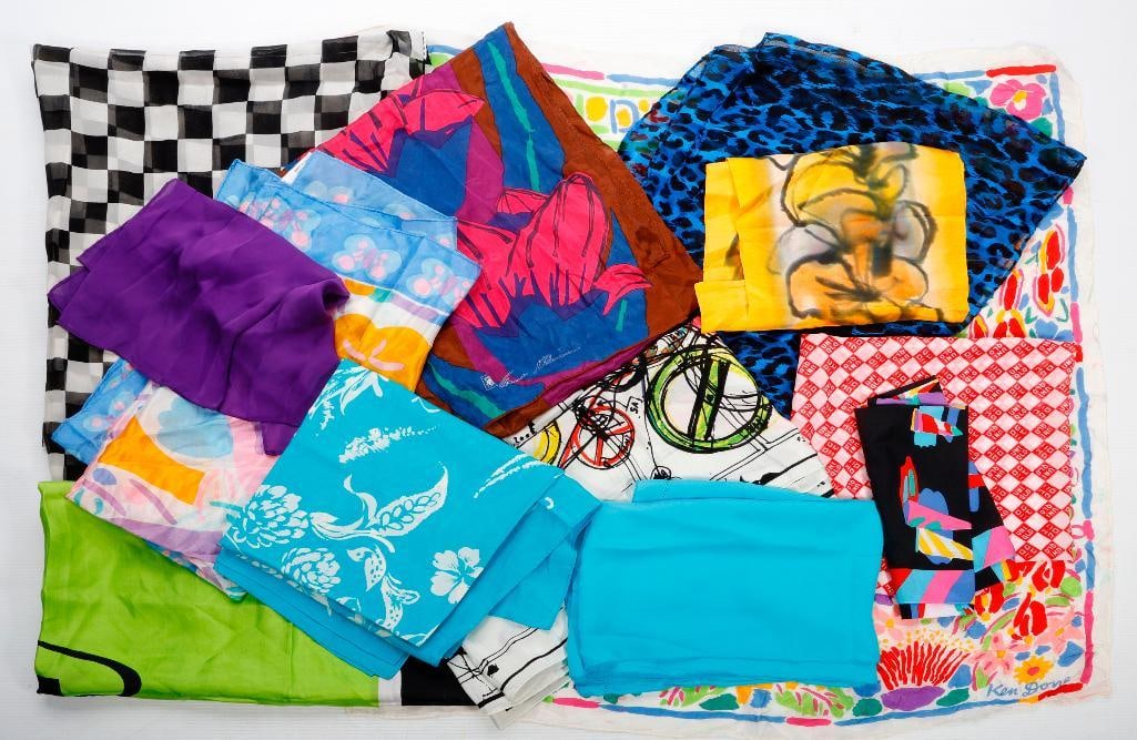 Assortment of Vintage Scarves (16), Floral/Geometric (1 of 3)