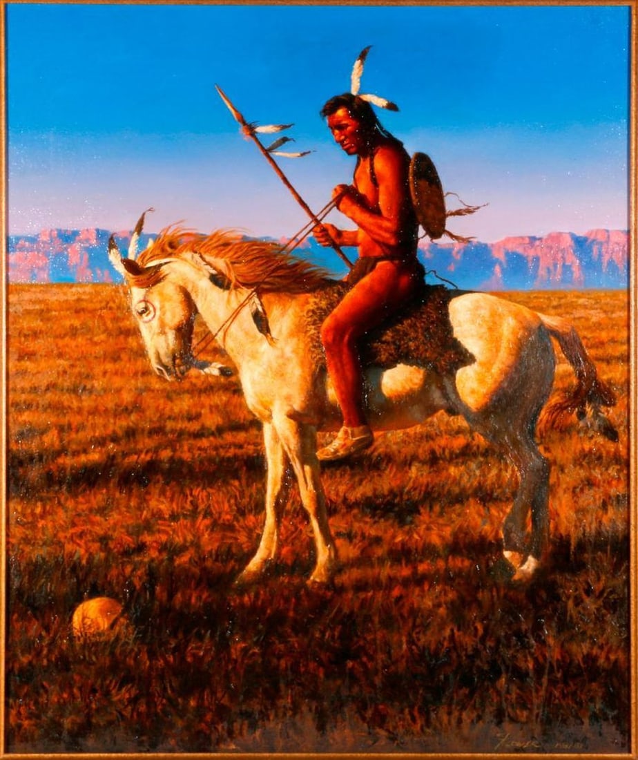 Screenprint of a Native American Warrior - 2