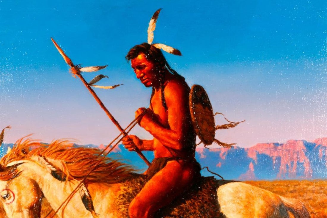 Screenprint of a Native American Warrior - 4