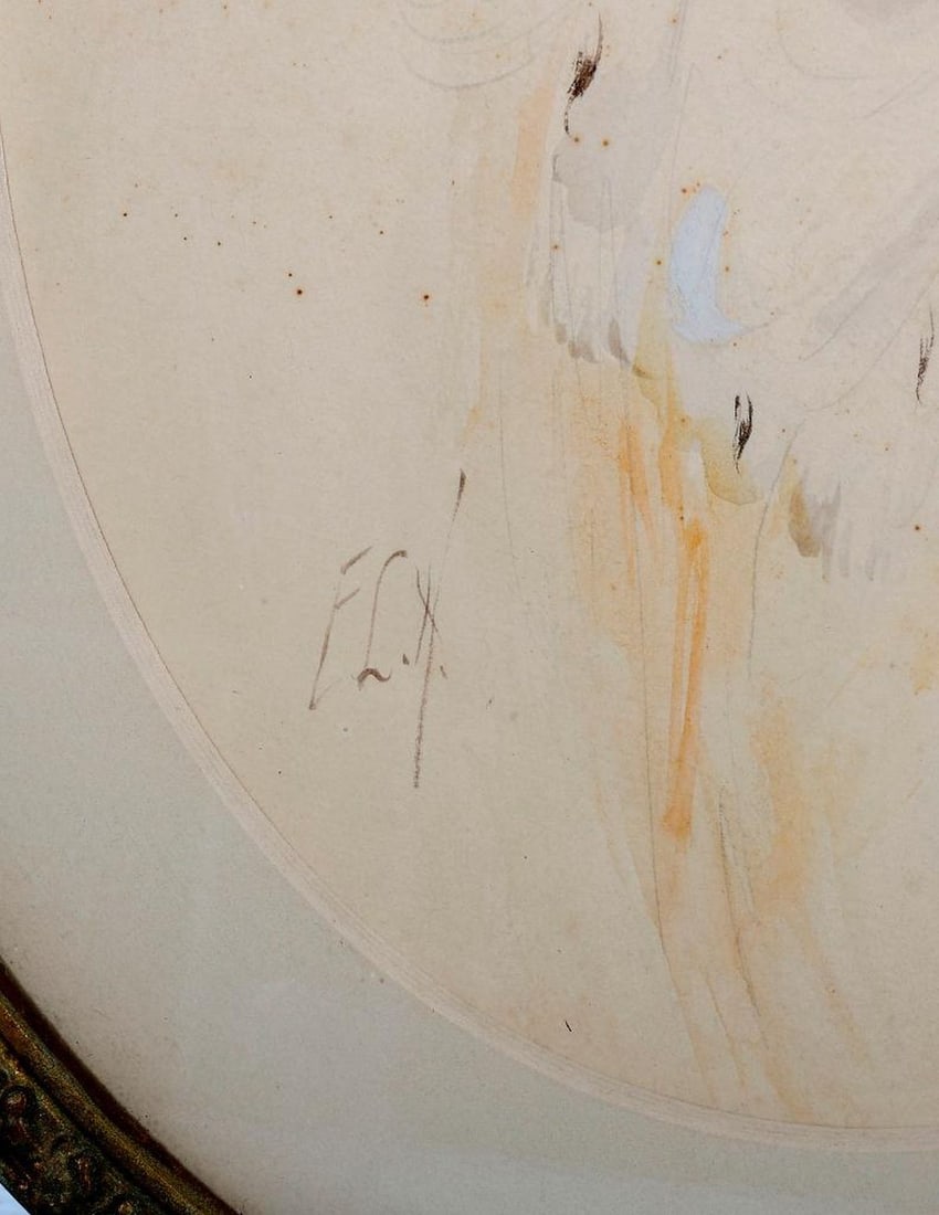 Edwardian Beauties, Pair of Watercolors - 4