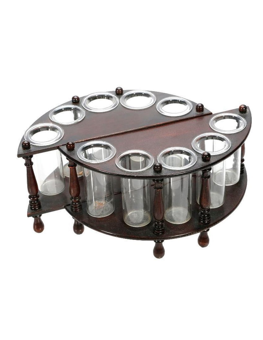 Plant Propogation Stands, with Wood Candlesticks/Dishes. - 2