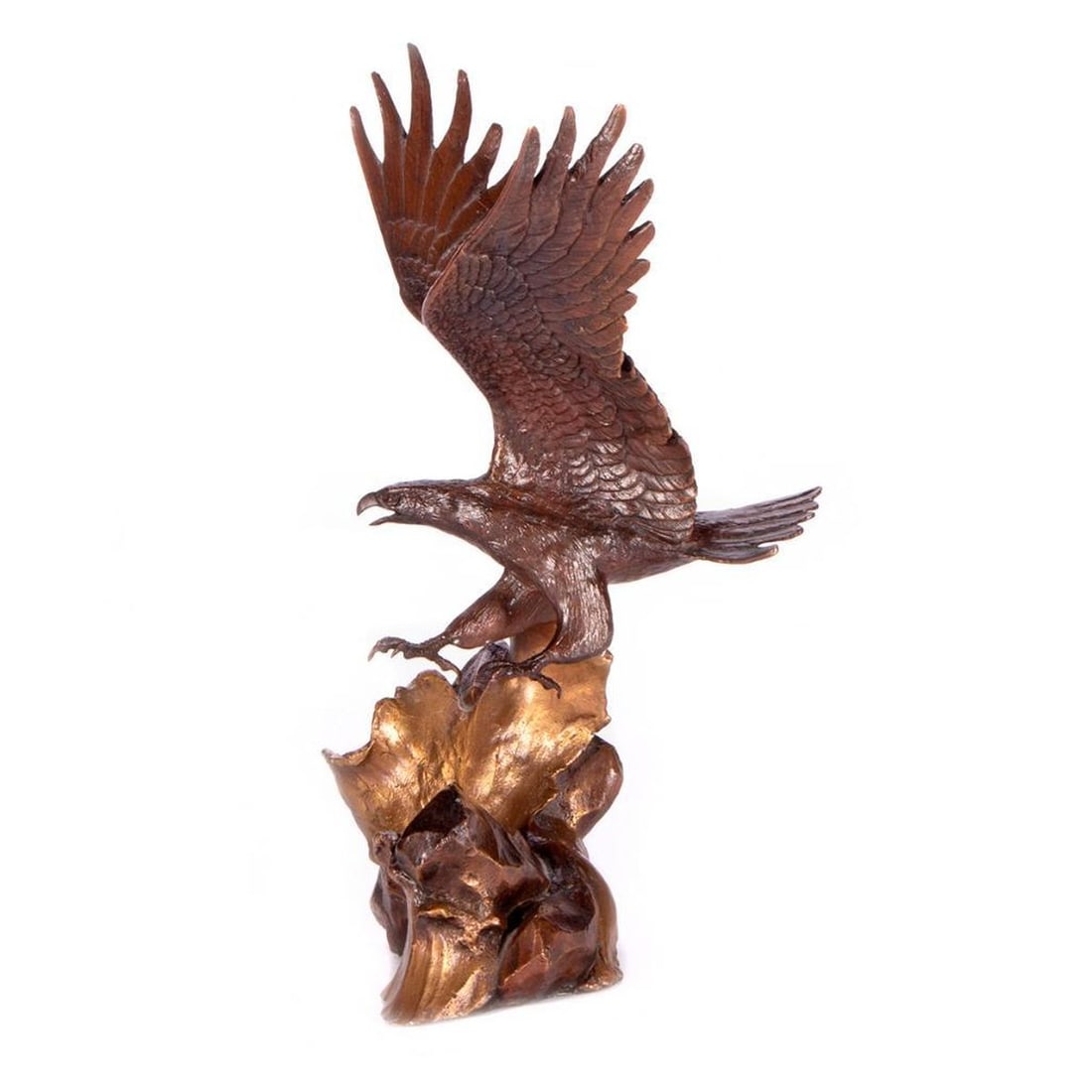 Franklin Mint Solid Bronze Eagle Sculpture - 2