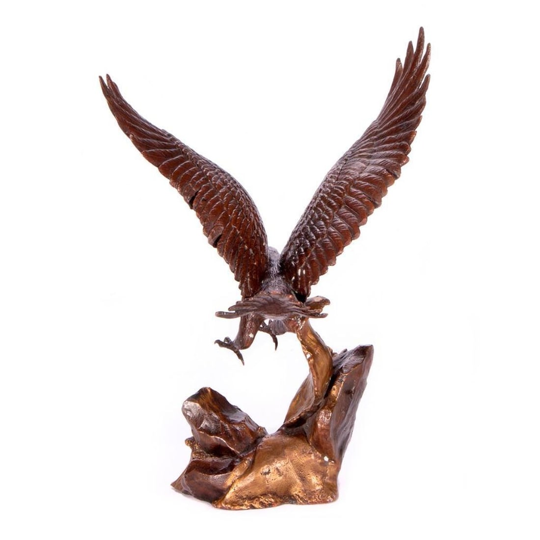 Franklin Mint Solid Bronze Eagle Sculpture - 3