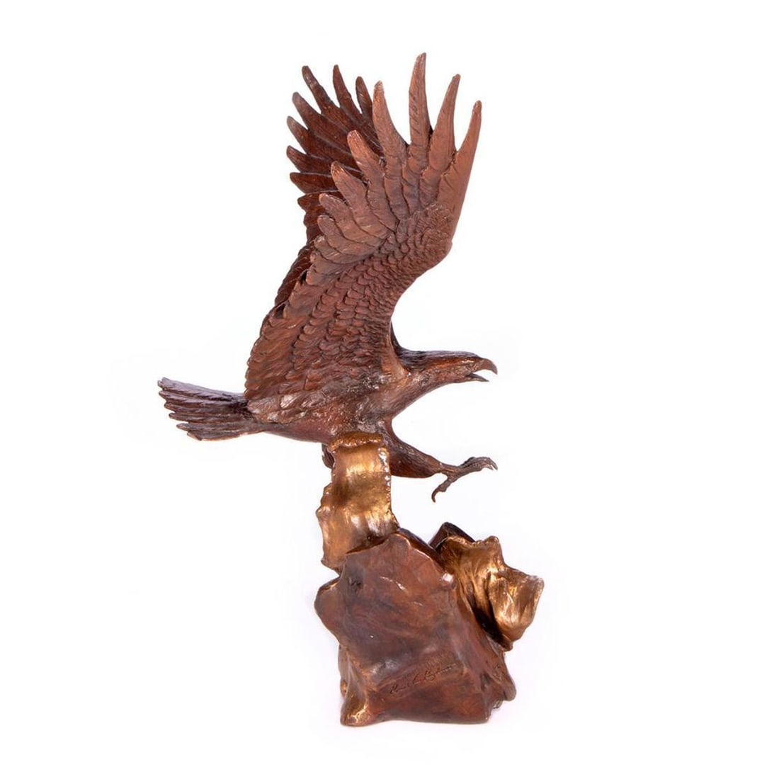 Franklin Mint Solid Bronze Eagle Sculpture - 4