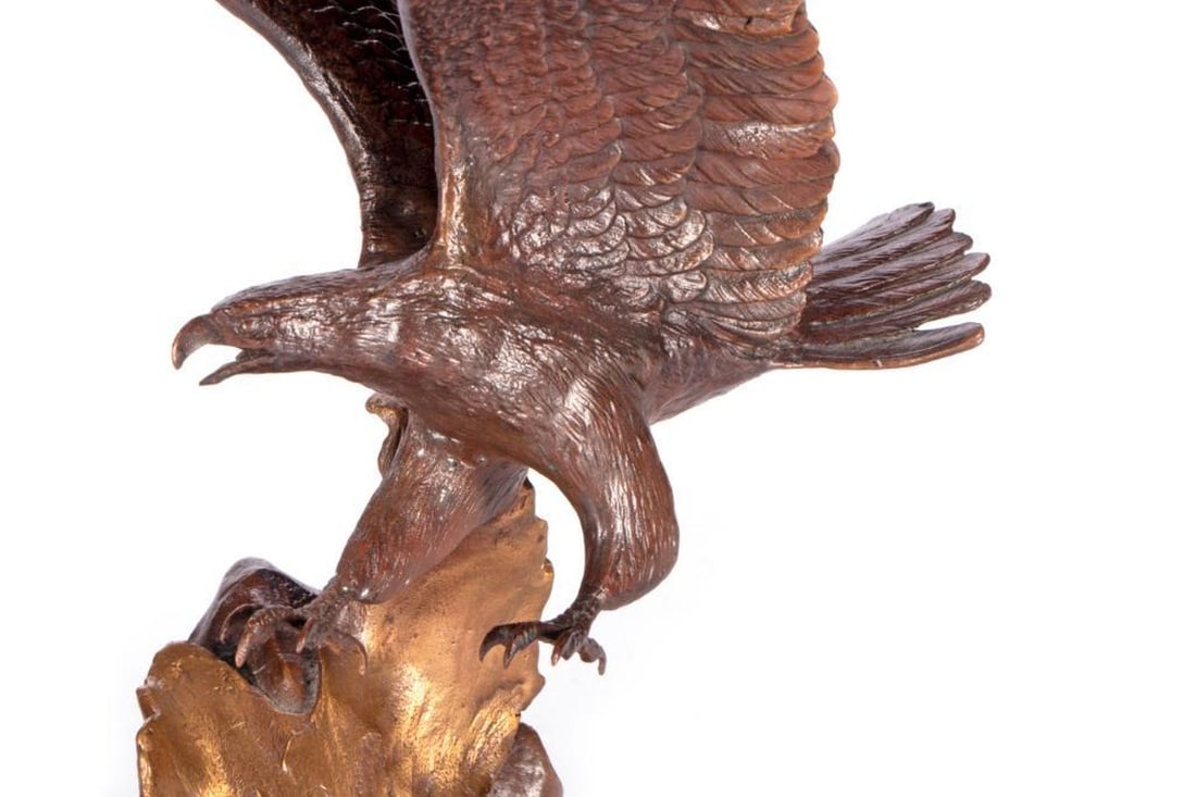 Franklin Mint Solid Bronze Eagle Sculpture - 5