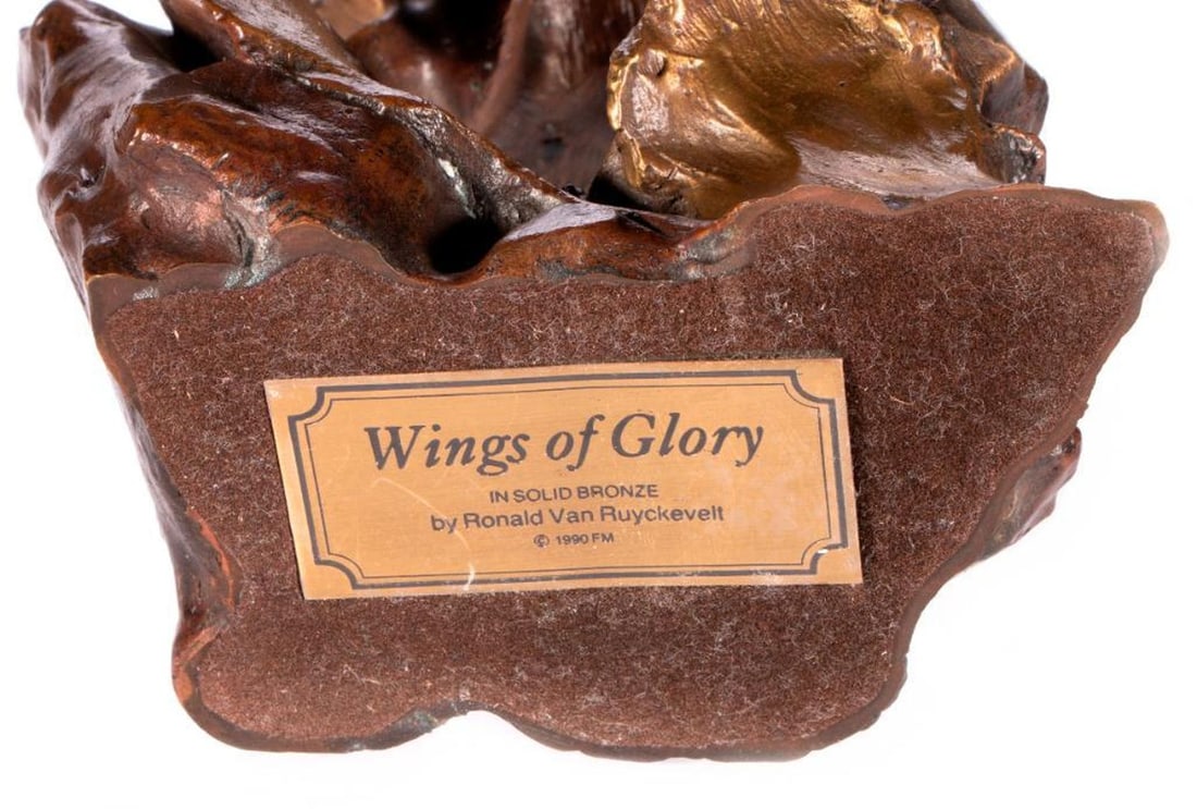 Franklin Mint Solid Bronze Eagle Sculpture - 6