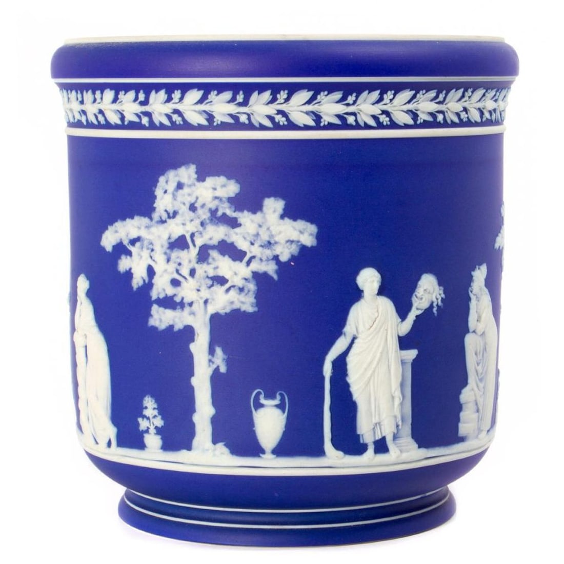Wedgwood Blue Jasperware Jardiniere. - 3