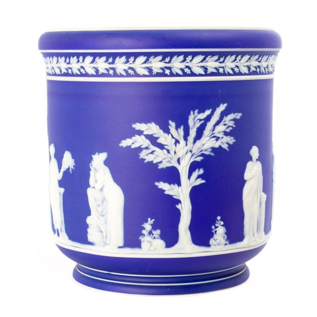Wedgwood Blue Jasperware Jardiniere. - 4