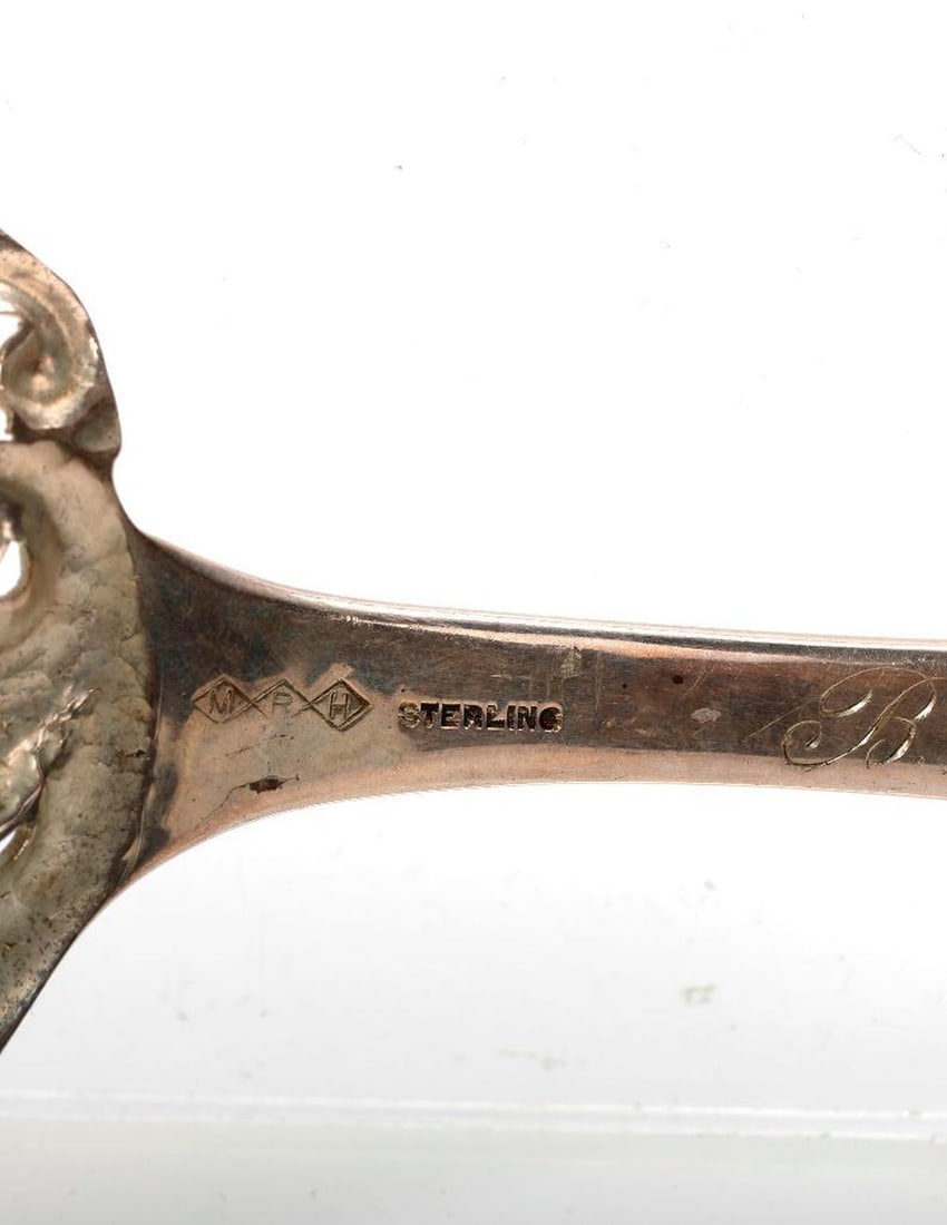 Art Nouveau Sterling Berry Spoon - 3