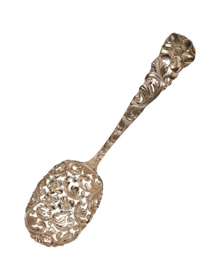 Art Nouveau Sterling Berry Spoon - 4