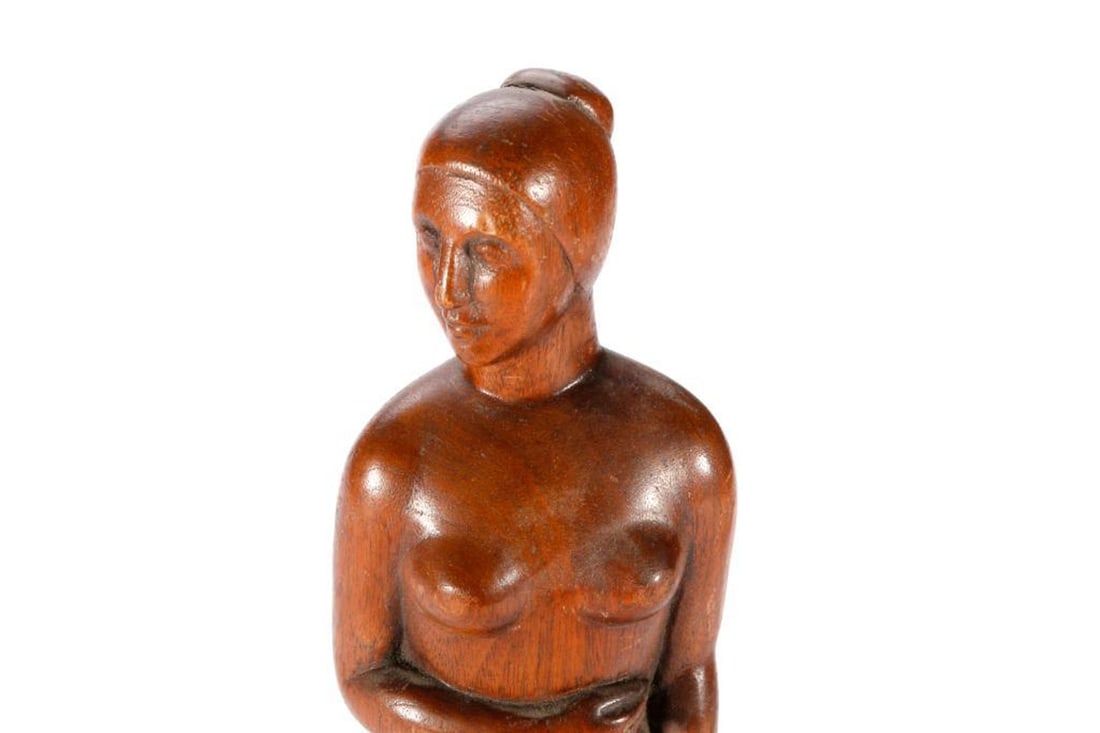 Art Deco Carved Wood Nude Figure - 5