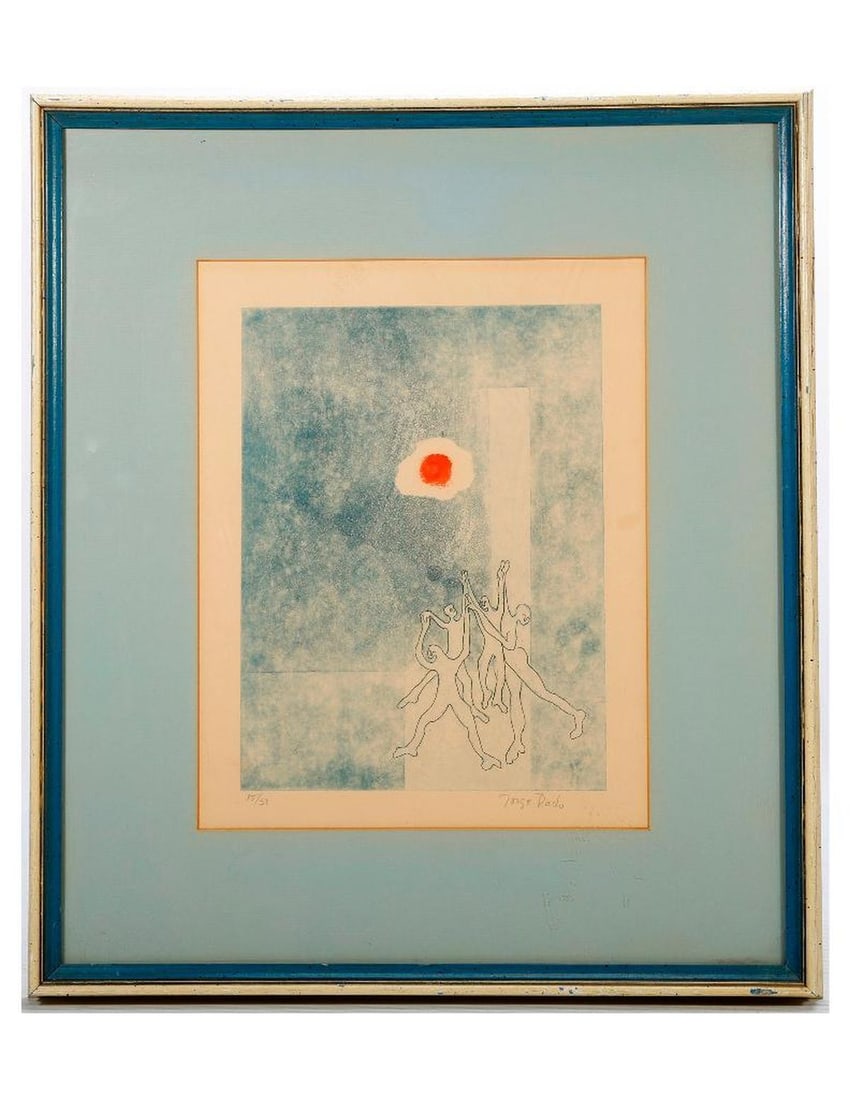 Jorge Dado (20th Century): Artist: Jorge Dado (20th Century). Title/Description: "Elevation." Signature: Signed in pencil lower right. Date: not given. Medium: Lithograph. Size: 16" x 19". Condition: toning, scattered