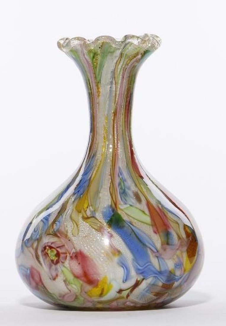 Italian Art Glass Multicolor Vase - 2
