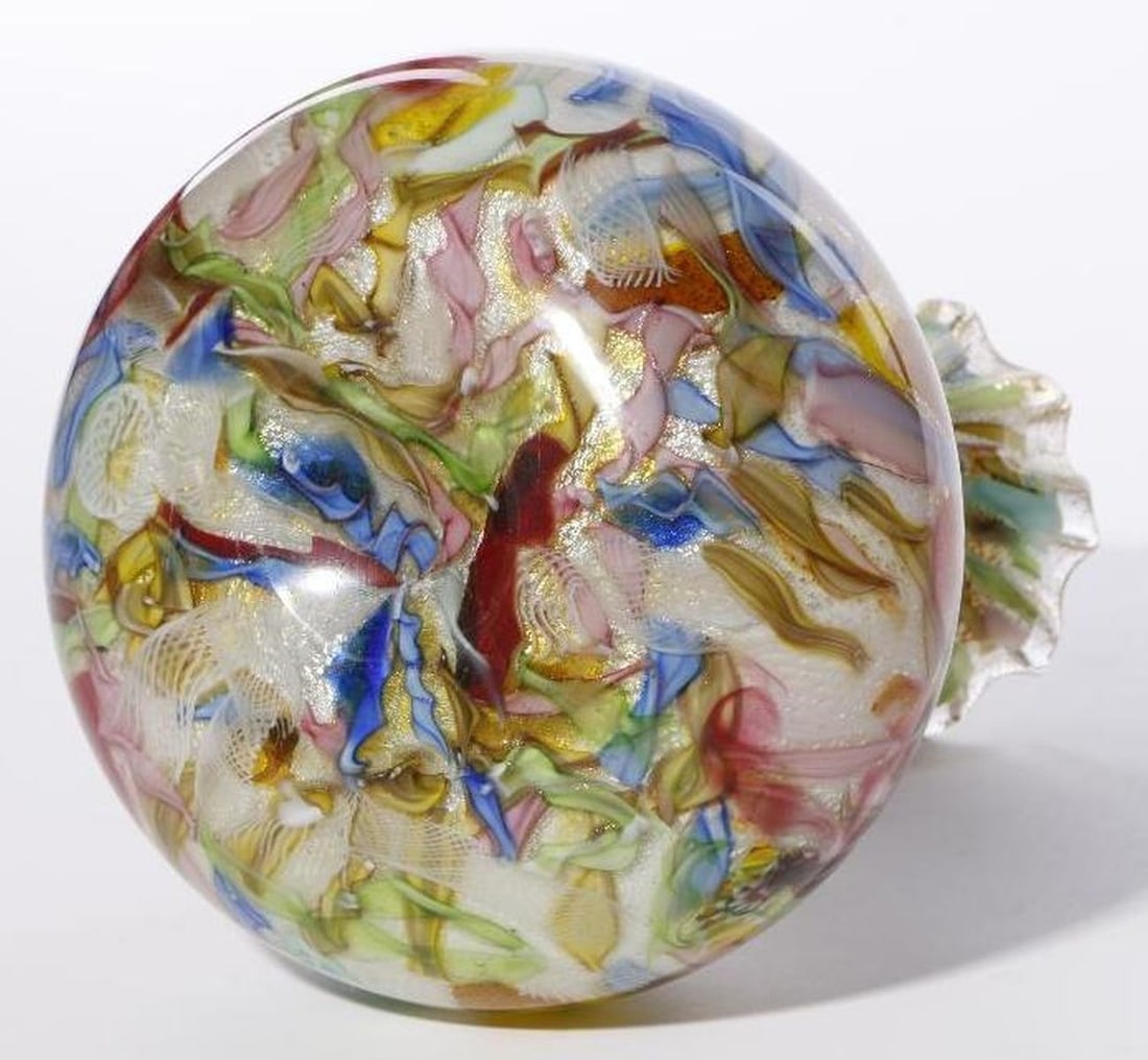 Italian Art Glass Multicolor Vase - 4