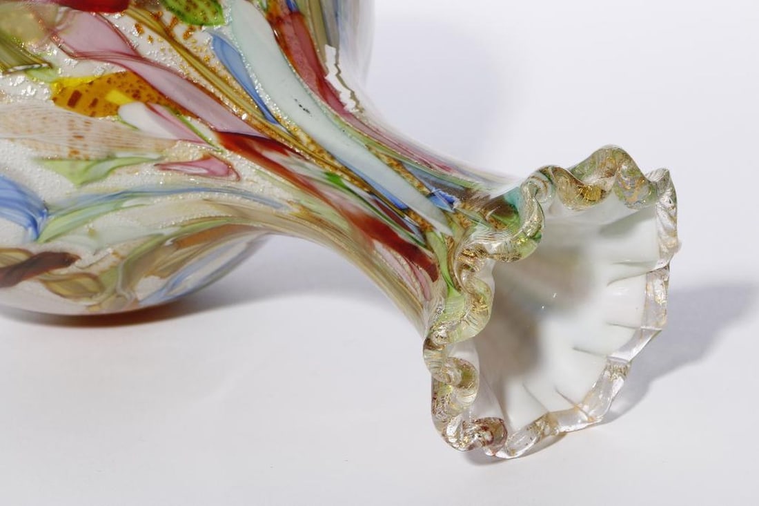 Italian Art Glass Multicolor Vase - 5