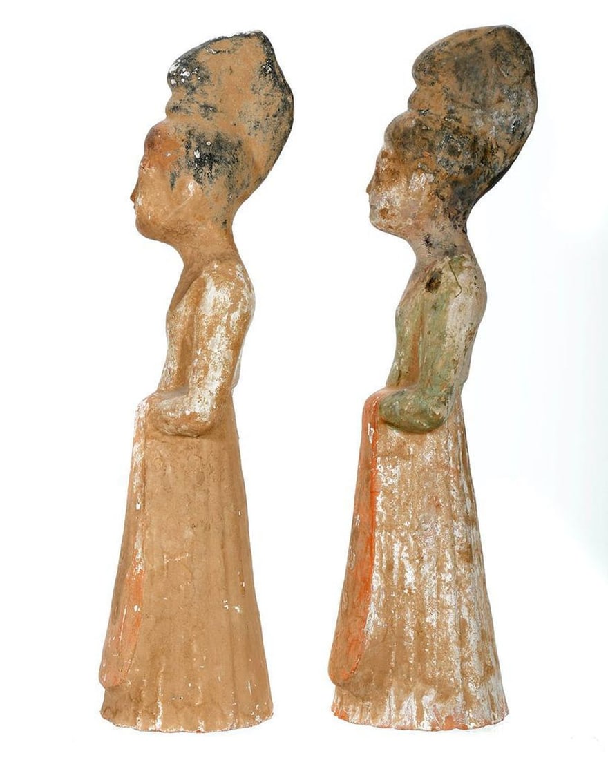 Pair of Chinese Polychrome Figures of Musicians - 2