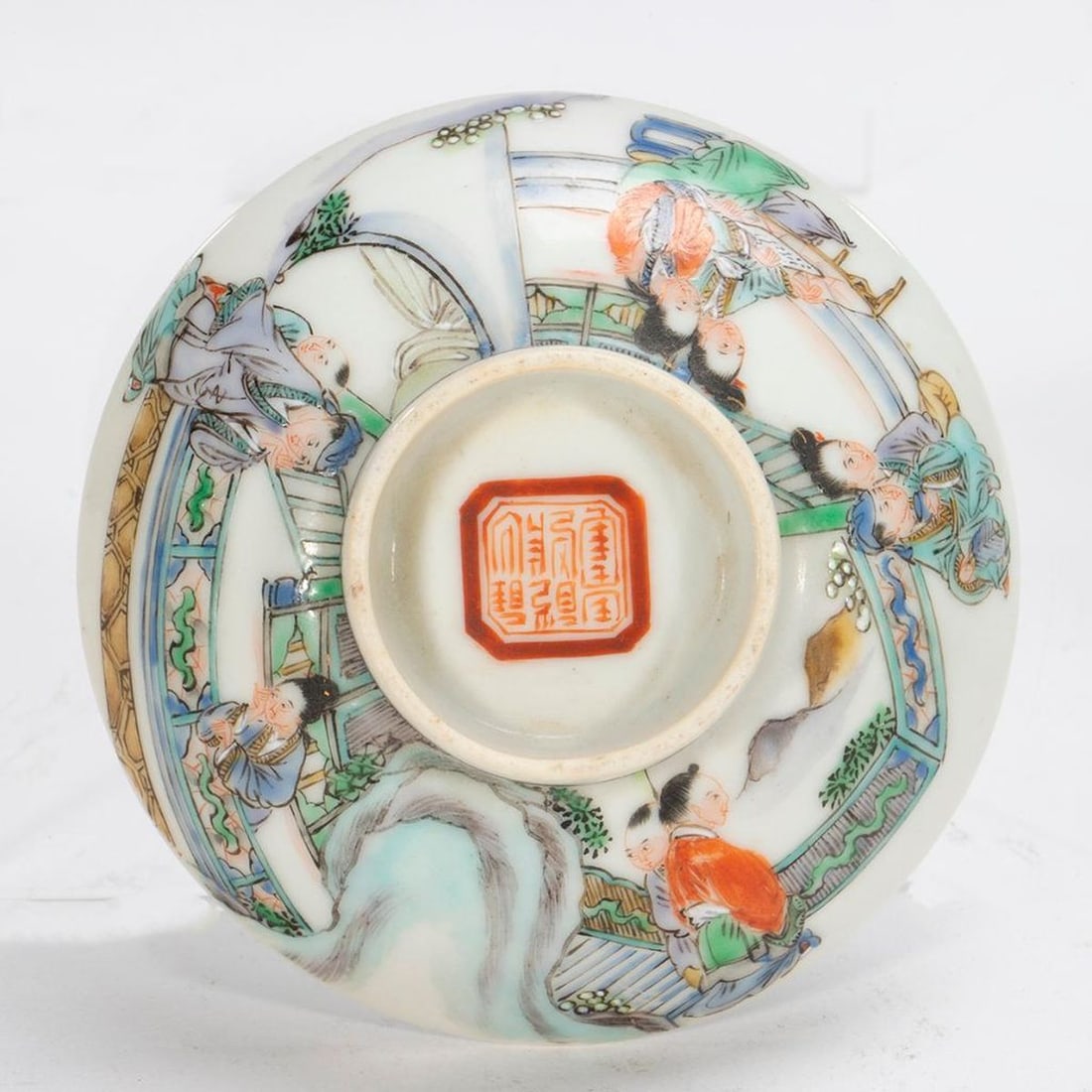 Six Chinese Porcelain Lidded Tea Bowls - 6