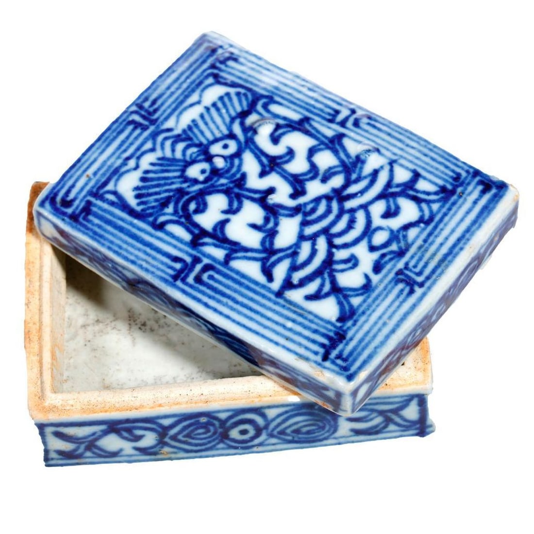 Chinese Blue and White Porcelain Ink Box - 2