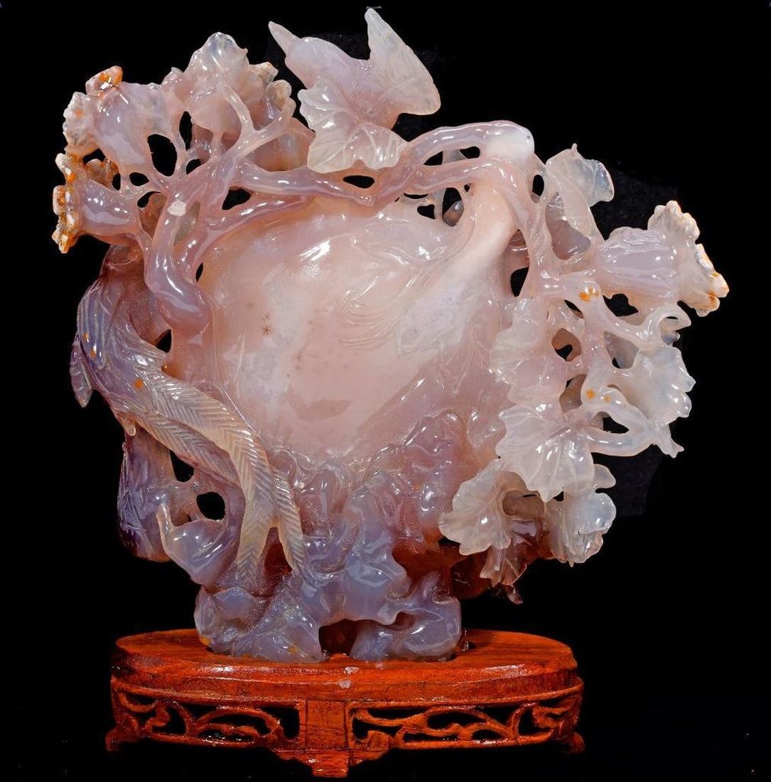 Chinese Carved Agate Pumpkin - 3