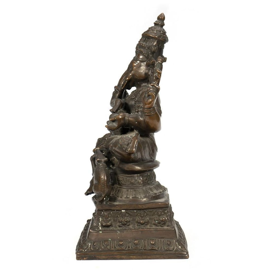 Large Bronze Ganesh with Rat. - 4