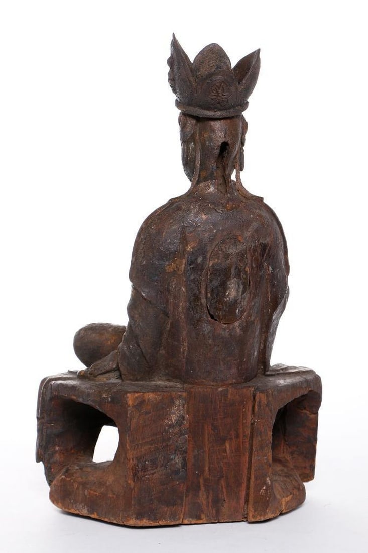 Carved Wood Burmese Buddha. - 2