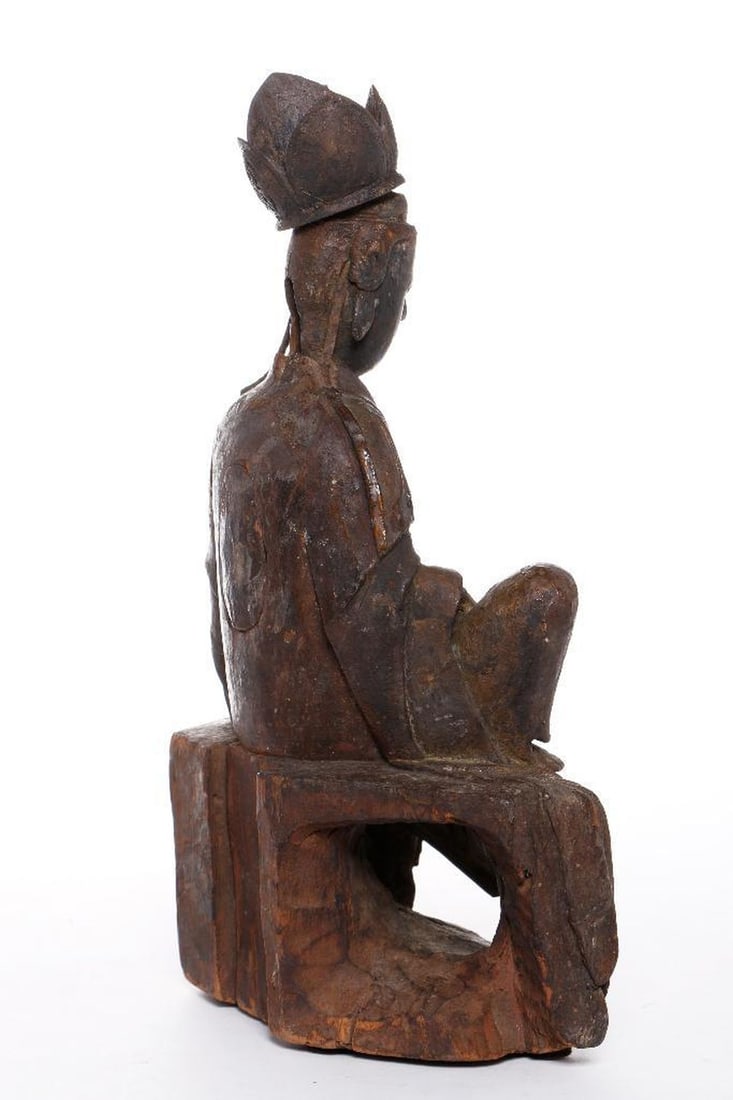 Carved Wood Burmese Buddha. - 3