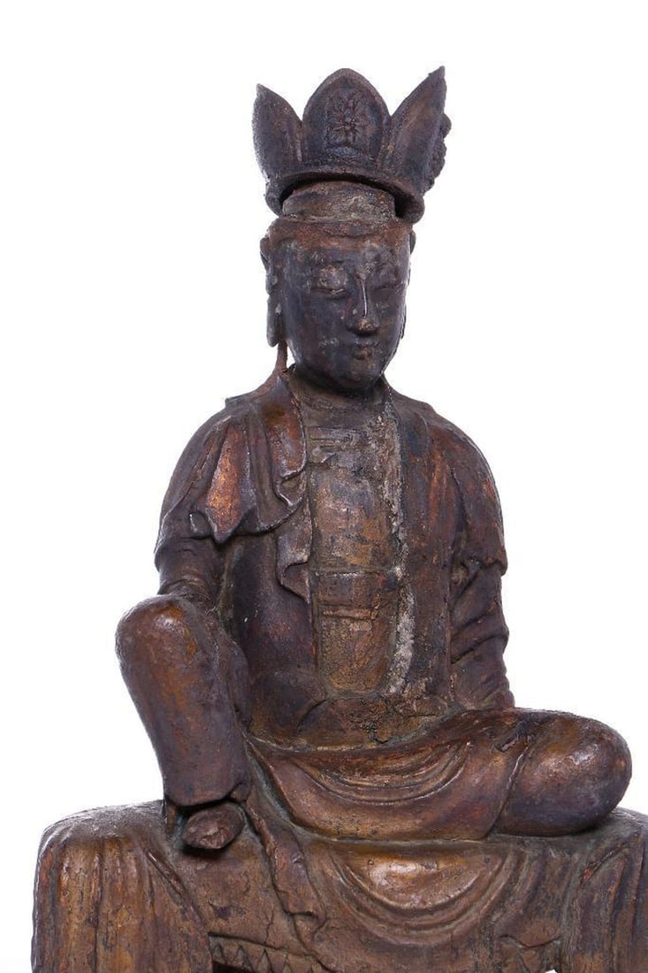 Carved Wood Burmese Buddha. - 4