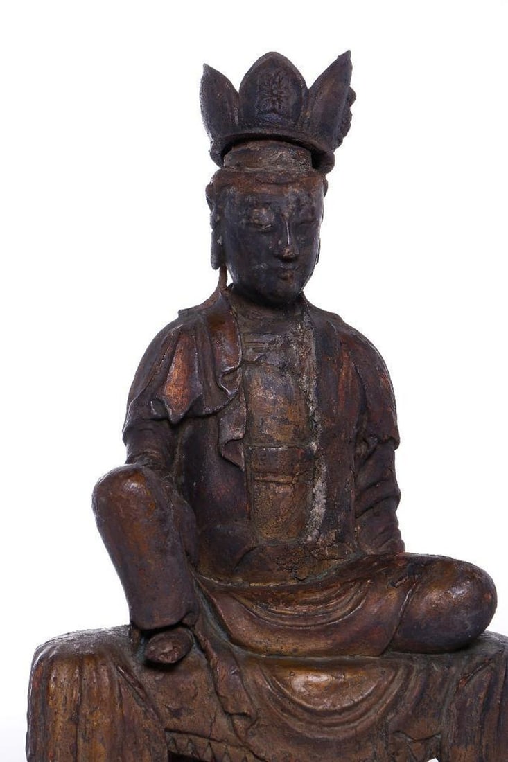 Carved Wood Burmese Buddha. - 5