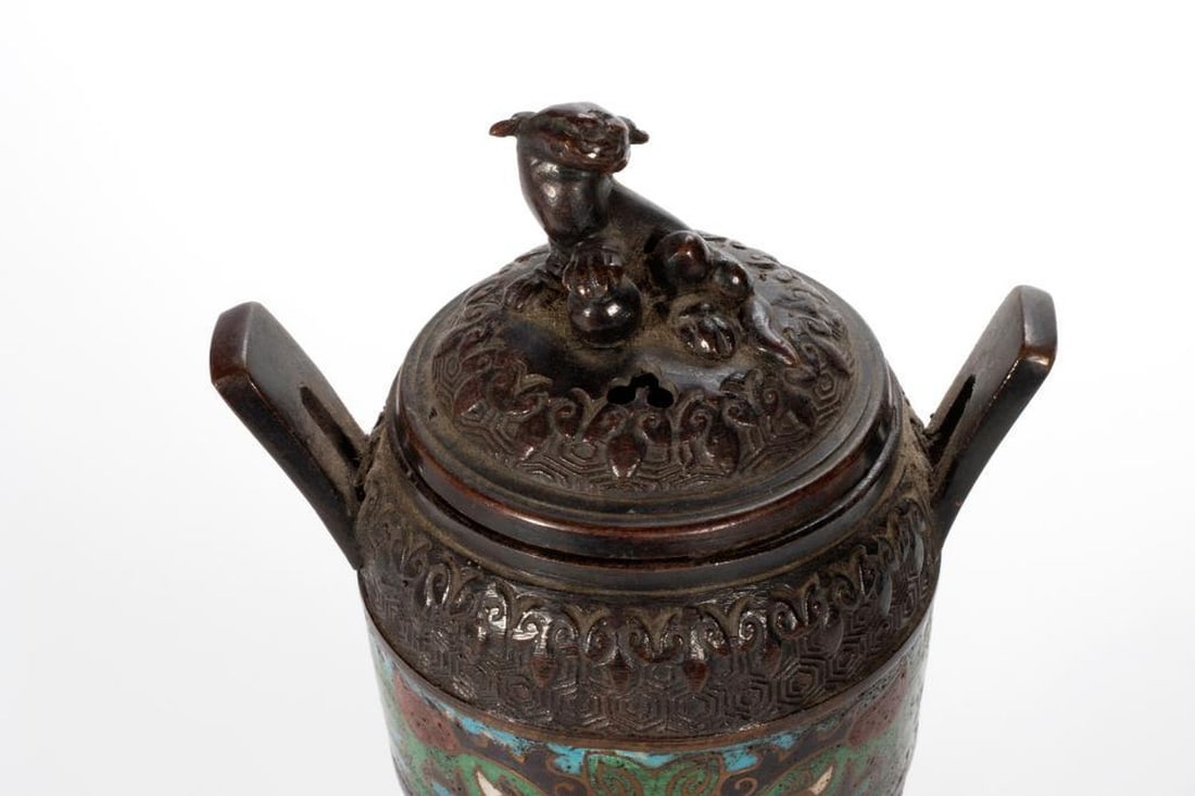 Chinese Champleve Enamel Urn - 2