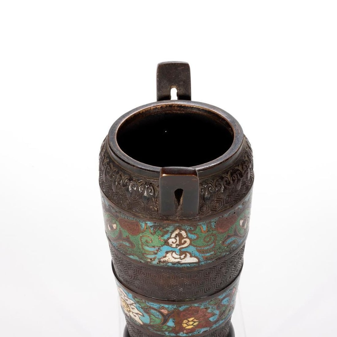 Chinese Champleve Enamel Urn - 4